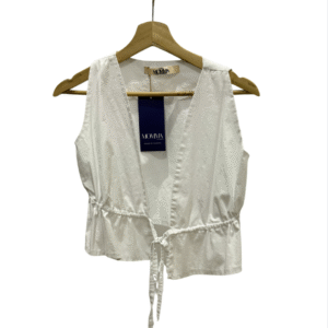 Top manga sisa amarrado tiras