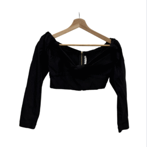 Top manga larga corto negro