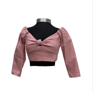 Top manga larga rosa