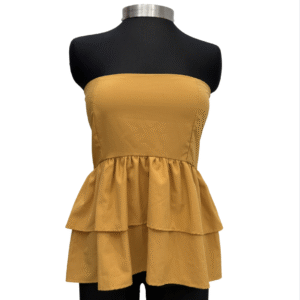 Top strapless largo amarillo