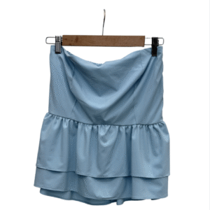Top strapless largo azul cielo