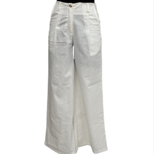 Pantalón de lino blanco recto