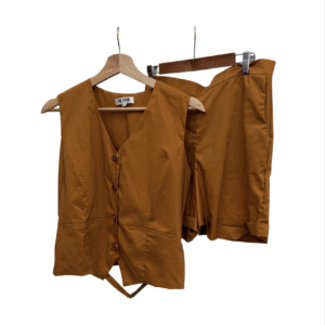 Set blusa botones y short terracota