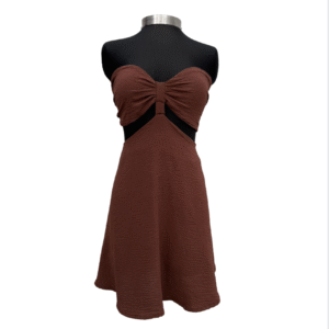 Vestido terracota strapless