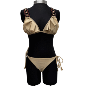 Bikini beige con aros