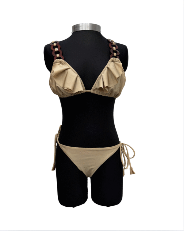Bikini beige con aros